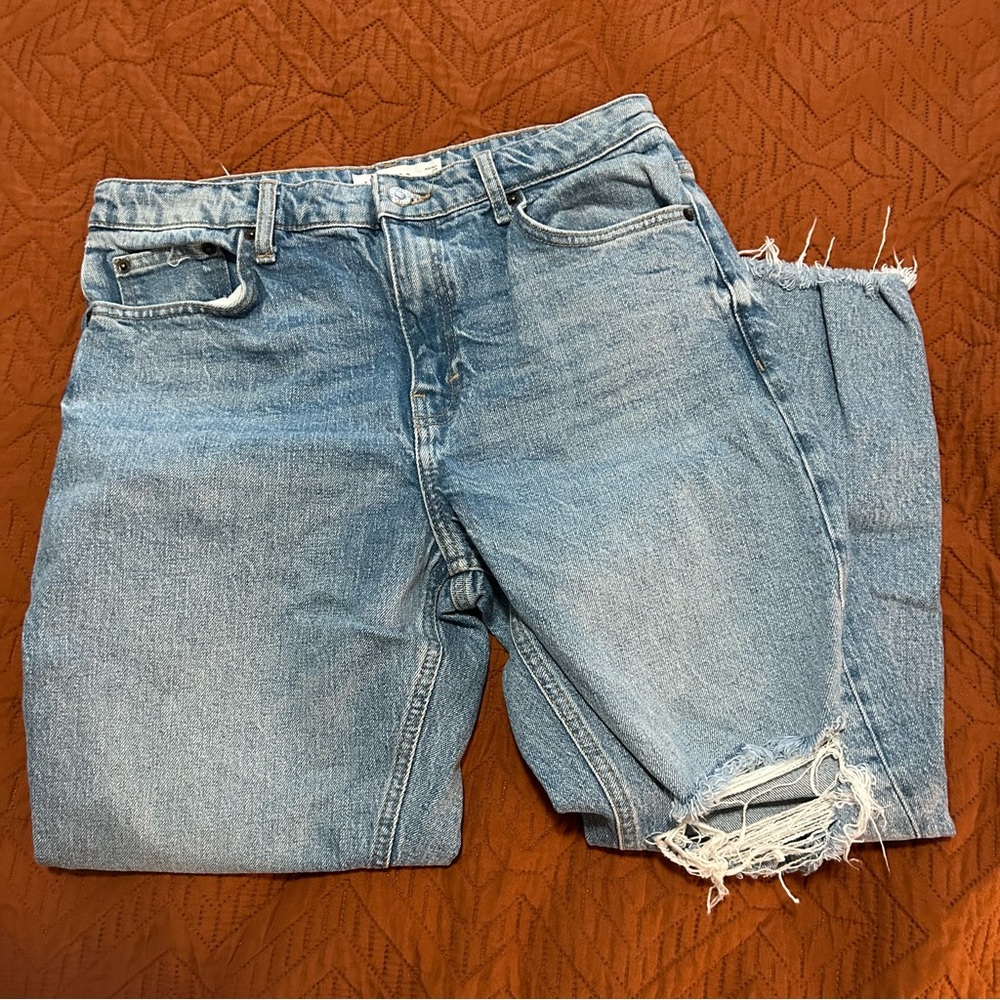 Topshop Light Blue Straight Leg Jeans